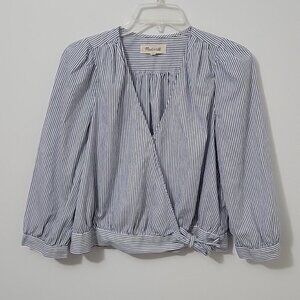 Madewell Wrap Striped Shirt, Size Medium